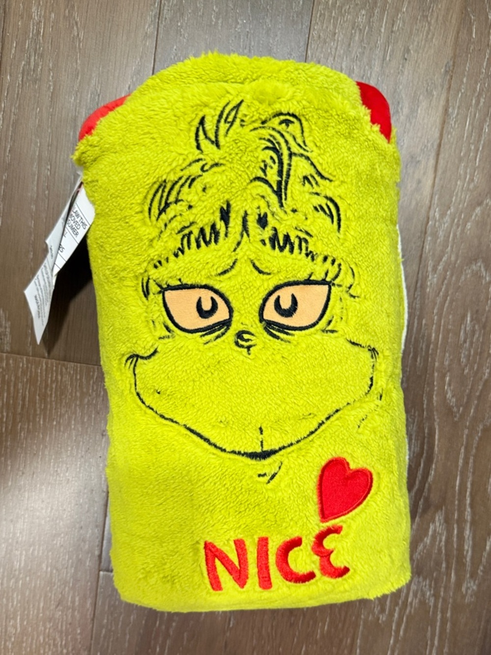 Plush The Grinch Throw Blanket- Lime Green Naughty or Nice